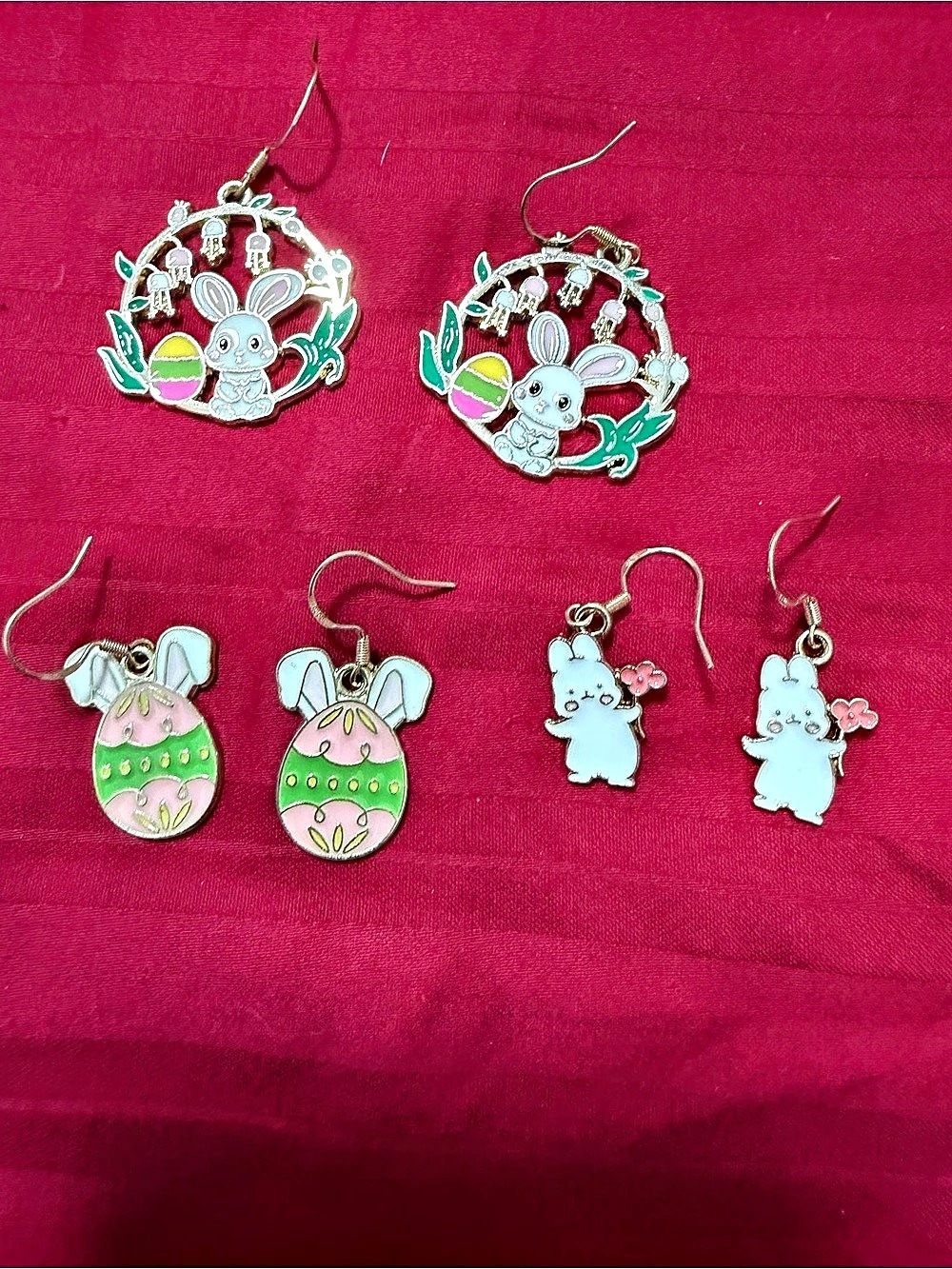 Bunny Easter Earrings in Multi Like New